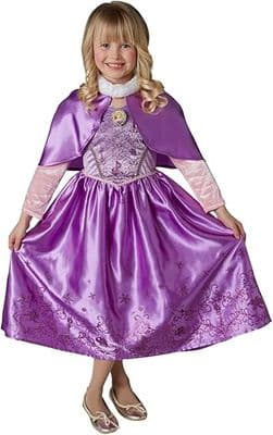 Official Disney Winter Rapunzel Costume Girls Fancy Dress Princess Cape
