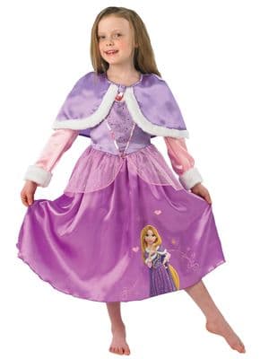 Official Disney Winter Wonderland Rapunzel Costume Girls Princess Fancy Dress