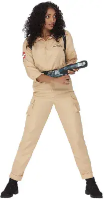 Official Ghostbusters Ladies Costume Jumpsuit Adult Fancy Dress with Inflatable Backpack