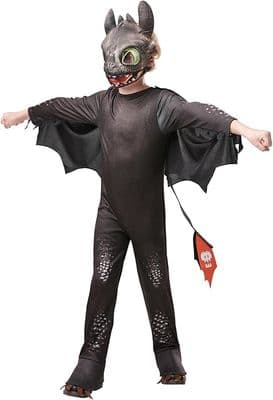 Official How To Train Your Dragon Toothless Night Fury Kids Costume Wings Dragon Mask