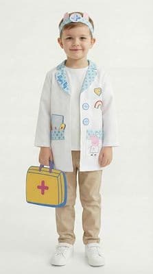 Official Peppa Pig Doctor Costume Kids Fancy Dress World Book Day Outfit