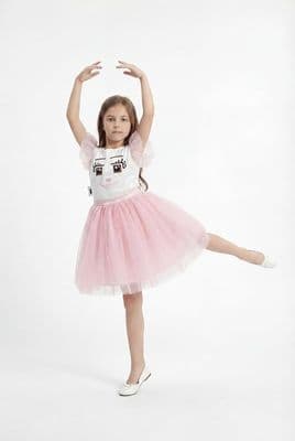 Official Roblox Steal A Brainrot Ballerina Cappucina Girls Costume Dress Pink