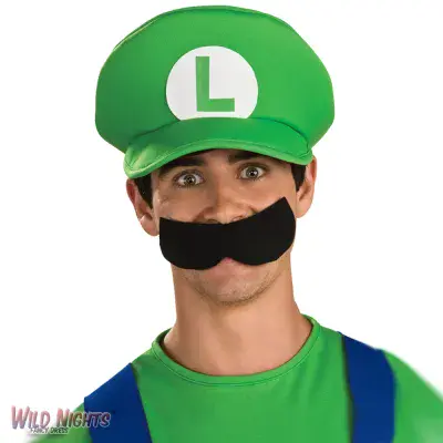 Official Super Mario Luigi Hat Deluxe Green Fancy Dress Costume Accessory Adult