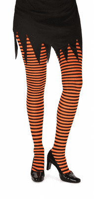 Orange Striped Witch Tights Halloween Fancy Dress Costume Hosiery Accessory