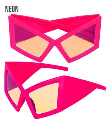 Oversized Geometric Sunglasses Retro Festival Fancy Dress Costume Glasses Adult