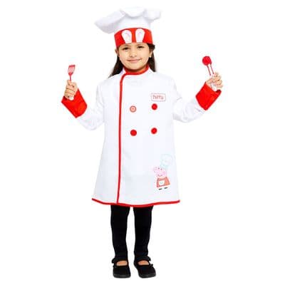Peppa Pig Chef Costume Set Kids Fancy Dress with Hat & Utensils