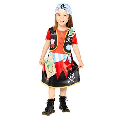 Peppa Pig Pirate Girl Fancy Dress Costume Kids TV Character Buccaneer Outfit