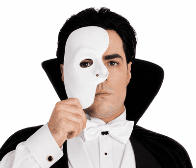 Phantom of the Opera Mask White Half Face Fancy Dress Halloween Accessory