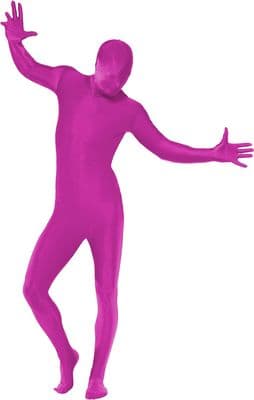 Pink Lycra Morph Suit Adult 2nd Skin Full Body Fancy Dress XL Costume
