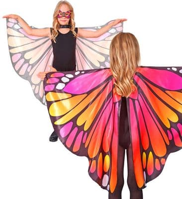 Pink & Ocra Butterfly Wings & Eyemask