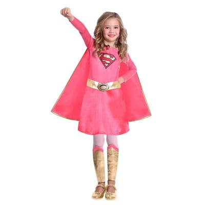 Pink Supergirl Fancy Dress Costume