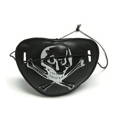 Pirate See-Through Eye Patch with Skull & Crossbones
