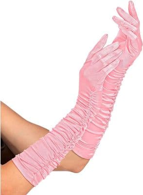 Plissé Satin Elastane Gloves
