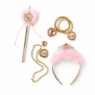 Princess Accessory Set Girls Tiara Wand Jewellery Fancy Dress Costume Kit
