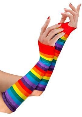 Rainbow Fingerless Gloves