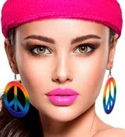 Rainbow Hippie Peace Earrings
