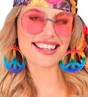 Rainbow Hippie Peace Earrings