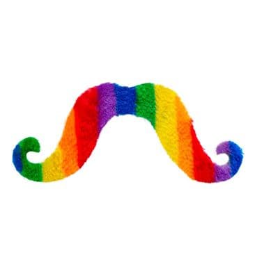 Rainbow Moustache Adhesive Fake Tash Pride Festival Party Fancy Dress Unisex