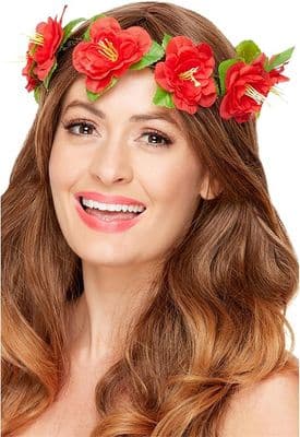 Red Hawaiian Flower Crown