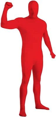 Red Zentai Morph Suit Adult Full Body 2nd Skin Stretch Fancy Dress Costume