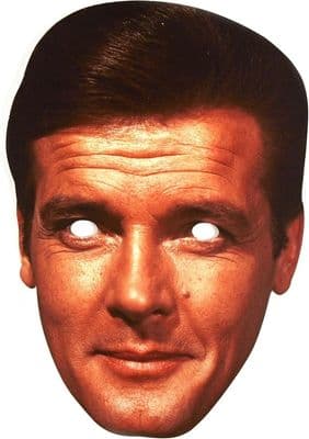 Roger Moore Celebrity Face Mask  Cardboard Party Mask