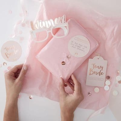 Rose Gold and Pink Pass The Parcel Hen Party Fun Game Kit