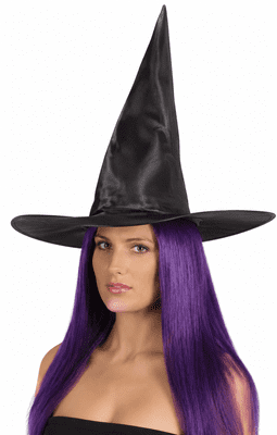 Shiny Fabric Witch Hat Halloween Fancy Dress Costume Accessory
