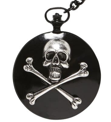 Skull & Cross Bones Pocket Watch with Chain