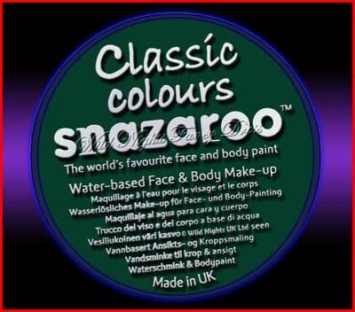 SNAZAROO 50 FACE PAINT 18ML POT DARK GREEN
