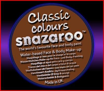 SNAZAROO 50 FACE PAINT 18ML POT LIGHT BROWN