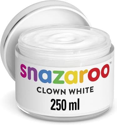 Snazaroo Clown White Face Paint 250ml Water Based Professional Makeup