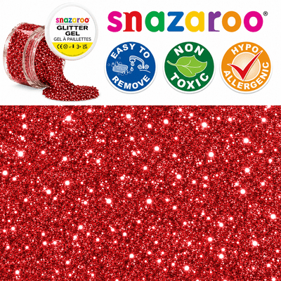 Snazaroo Crimson Glitter Gel 12ml Face Body Makeup Fancy Dress