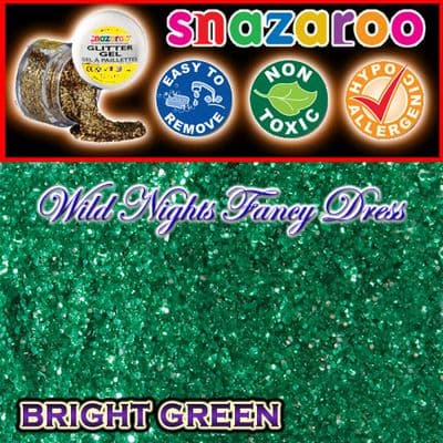 SNAZAROO FACE PAINT GLITTER GEL BRIGHT GREEN 12ML TUB