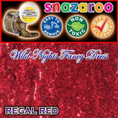 SNAZAROO FACE PAINT GLITTER GEL REGAL RED 12ML TUB