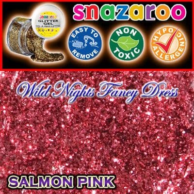 SNAZAROO FACE PAINT GLITTER GEL SALMON PINK 12ML TUB