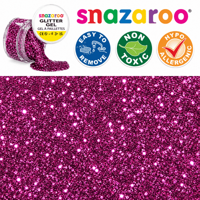 Snazaroo Fuchsia Pink Glitter Gel 12ml Face Body Makeup Fancy Dress