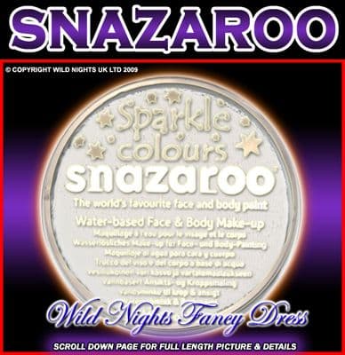 SNAZAROO PROFESSIONAL FACE PAINT SPARKLE WHITE 18ML