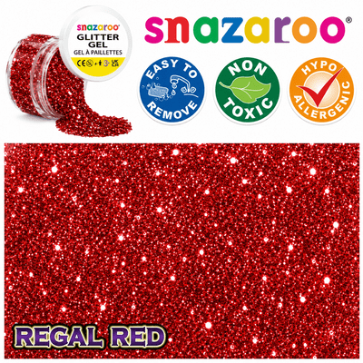 Snazaroo Regal Red Glitter Gel 12ml Face Body Makeup Fancy Dress