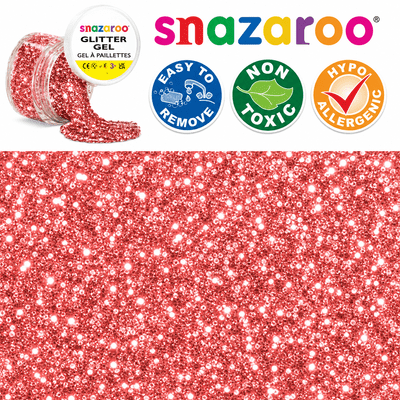 Snazaroo Salmon Pink Glitter Gel 12ml Face Body Makeup Fancy Dress