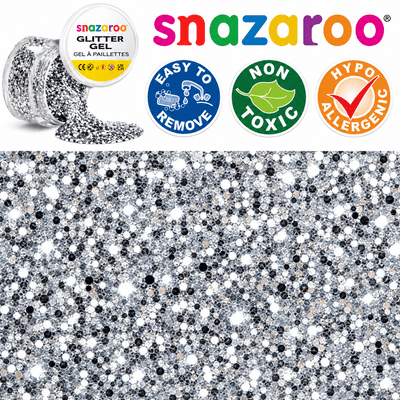Snazaroo Silver Glitter Gel 12ml Face Body Makeup Fancy Dress