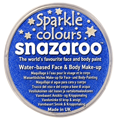 Snazaroo Sparkle Blue Face Paint 18ml Glitter Makeup Fancy Dress