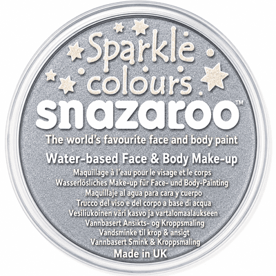 Snazaroo Sparkle Gun Metal Grey Face Paint 18ml Glitter Makeup
