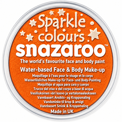 Snazaroo Sparkle Orange Face Paint 18ml Glitter Makeup Fancy Dress