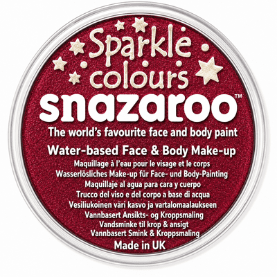 Snazaroo Sparkle Red Face Paint 18ml Glitter Makeup Fancy Dress