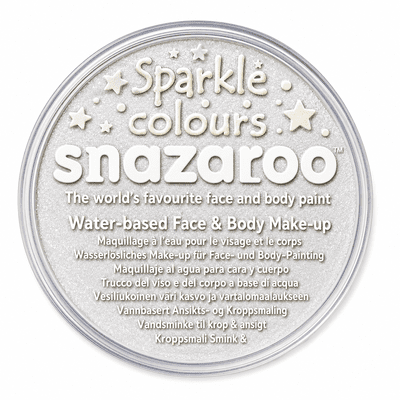 Snazaroo Sparkle White Face Paint 18ml Glitter Makeup Fancy Dress