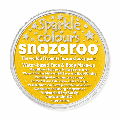 Snazaroo Sparkle Yellow Face Paint 18ml Glitter Makeup Fancy Dress