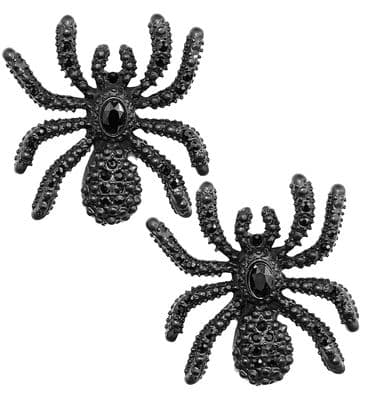 Spider Earrings Halloween Gothic Fancy Dress Costume Jewellery with Gem Detail