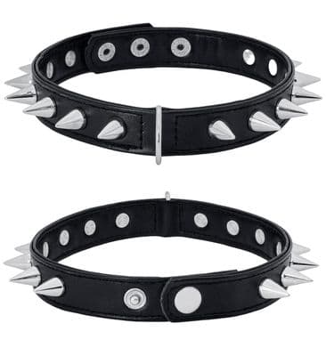 Spiked Choker Necklace Punk Rock Fancy Dress Costume Accessory Adult