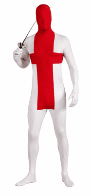St George Zentai Morph Suit Adult 2nd Skin Full Body Fancy Dress Costume