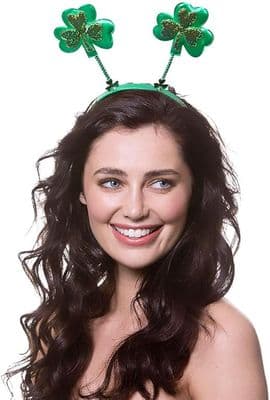 St Patricks Day Shamrock Boppers on Headband